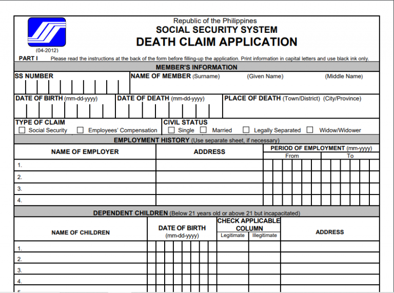 How To Process Death Claim Application SSS PHILIPPINES ONLINE